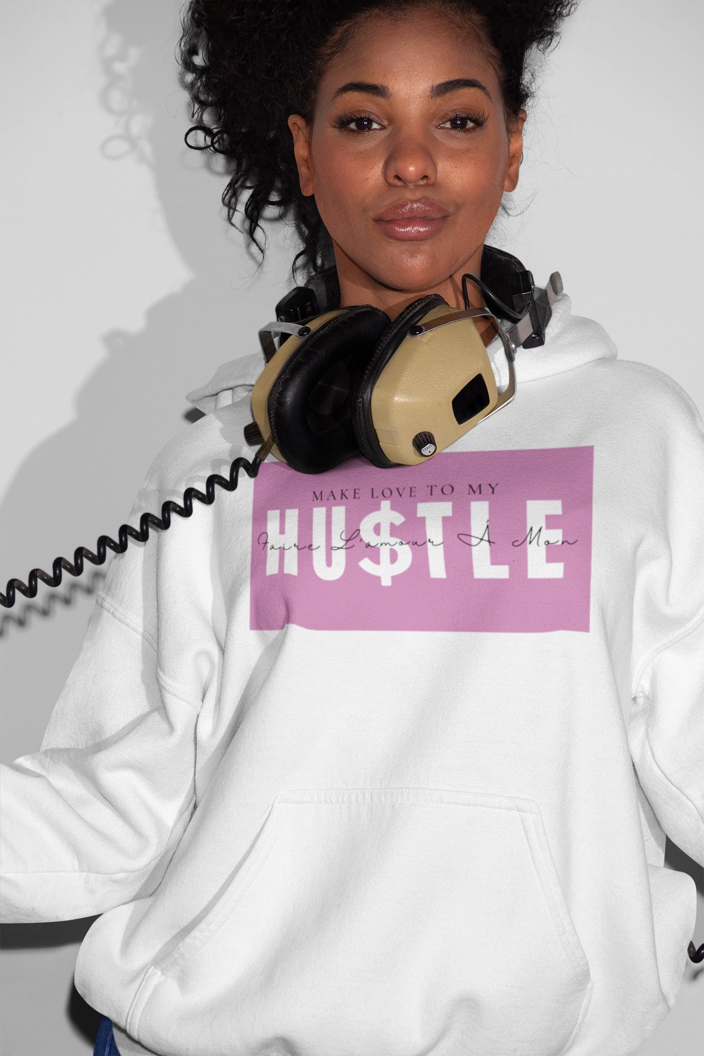 Make Love To My Hustle | Unisex Sponge Fleece Pullover Hoodie | Pink